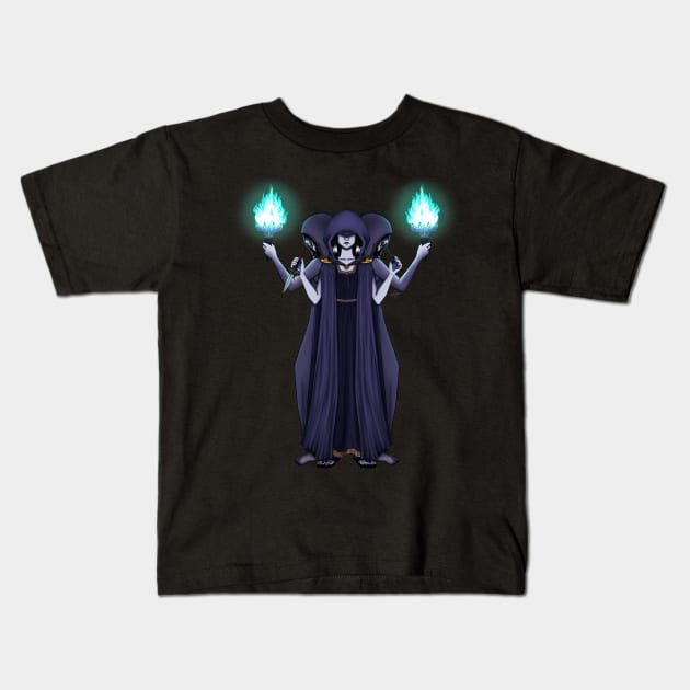 Hecate with out dogs Night Mother Queen of Witches Kids T-Shirt by SupernovaAda